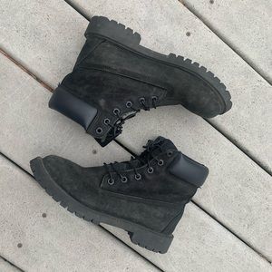 Classic Timberland Boots | Black Leather Lace Up Combat Boots